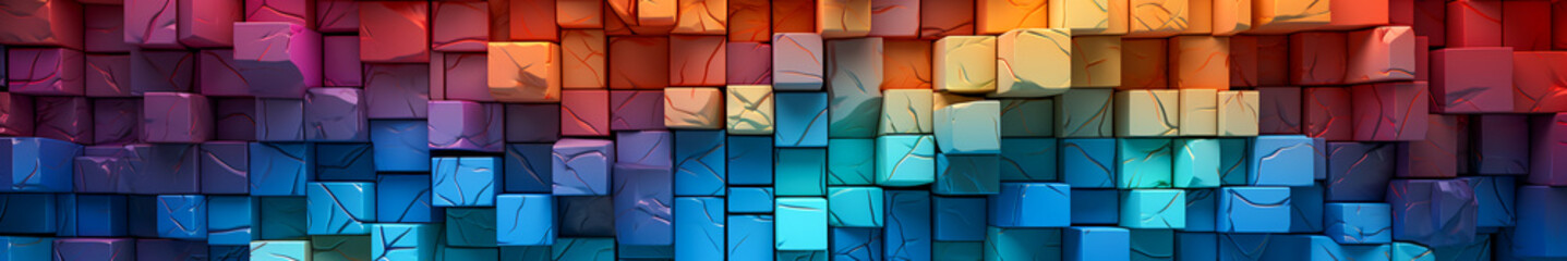 Bright and Colorful Geometric Pattern Design.  Web Banner Wonderland - obrazy, fototapety, plakaty