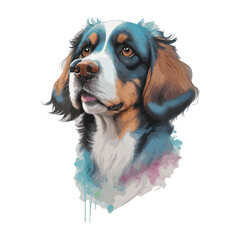Dog illustration for t-shirt - obrazy, fototapety, plakaty