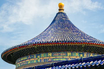 Crédence de cuisine en verre imprimé Pékin roof of a Chinese temple details 