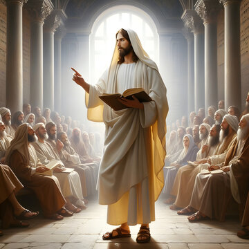 Jesus Christ teaching in temple