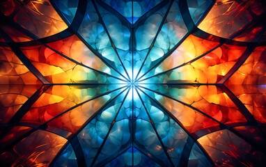 colorful vivid abstract kaleidoscope pattern - obrazy, fototapety, plakaty