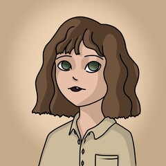 Little girl with long hair, child