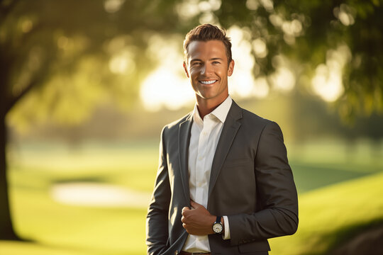 Elegant Man in the Golf Course