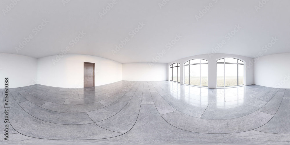 Poster multiple windows fill a room with reflective surfaces and infinite perspectives 360 panorama vr envi