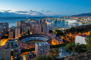 Malaga, Spain - panorama of the city. - obrazy, fototapety, plakaty