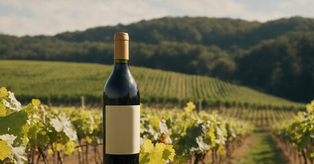 A glass of fresh, natural wine in a summery agricultural setting, capturing the essence of nature's drink.