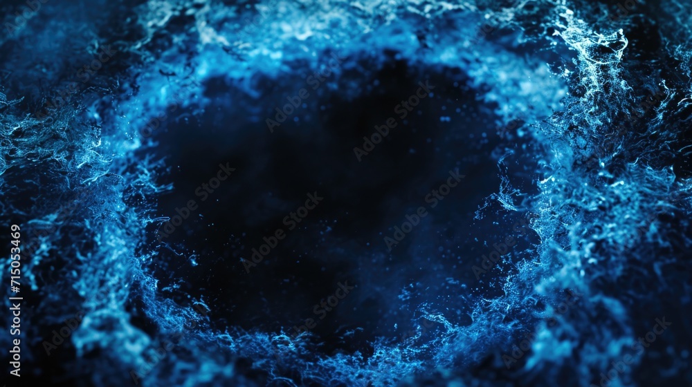 Aufkleber A close-up image of a blue ring made of water. This image can be used to depict concepts related to water, nature, abstract art, and creativity