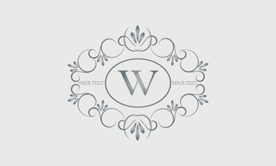 Luxury logo design for hotel, heraldry, business, illustration, restaurant and others with letter W. Vector illustration.