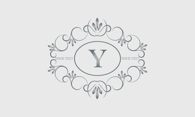 Luxury logo design for hotel, heraldry, business, illustration, restaurant and others with letter Y. Vector illustration.