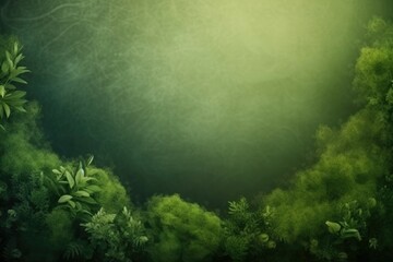 Background with greenery on the sides with space for text, ecology elements: green grass, clean planet, clean air, green background - obrazy, fototapety, plakaty