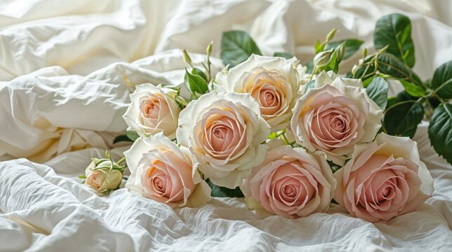 A Bouquet of white rose for Valentine's day.