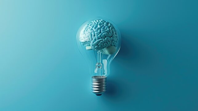 A light bulb with a brain inside. Can be used to represent creativity, innovation, or bright ideas