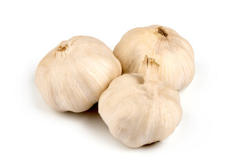 Garlic bulbs, isolated on white background.