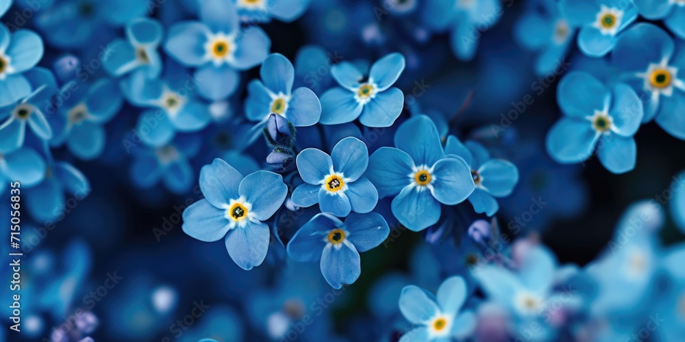 Aufkleber A close-up view of a bunch of vibrant blue flowers. This image can be used to add a pop of color and freshness to any project