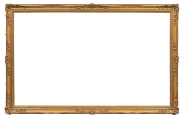 Narrow large picture frame on a transparent background, in PNG format.