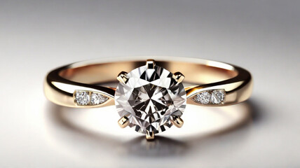 Beautiful luxurious diamond wedding ring, close up