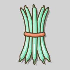 Green beans bound sheaf isolated vector icon