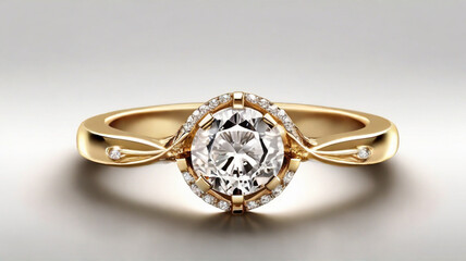 Beautiful luxurious diamond wedding ring, close up