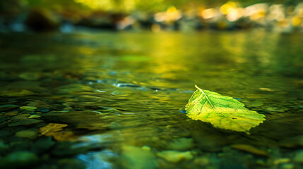 autumn leaves on the water