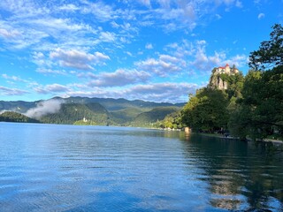 Fototapeta na wymiar Scenery of Bled, Slovenian lake