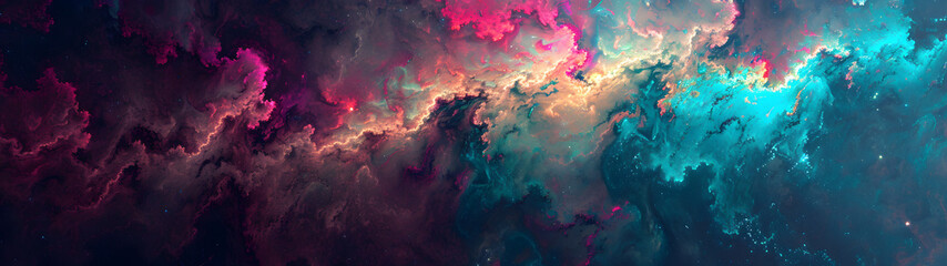 Abstract Painting of Colorful Clouds in the Sky - obrazy, fototapety, plakaty