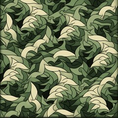 A colorful tessellation pattern with geometric shapes