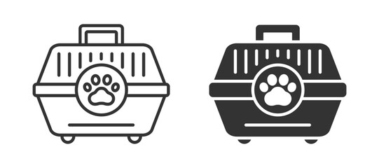 Pet carrier icon. Vector illustration