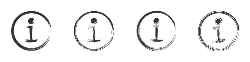 Hand drawn info icon. Vector illustration