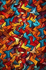 A colorful tessellation pattern with geometric shapes