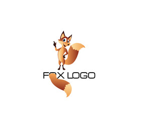 A strong fox is preparing for a fight on a white background. For your sticker or logo .
