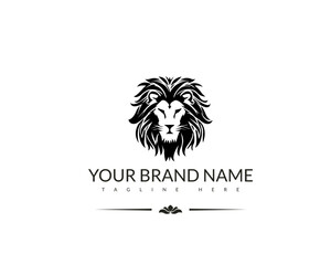 Angry lion king logo vector illustration, emblem design.