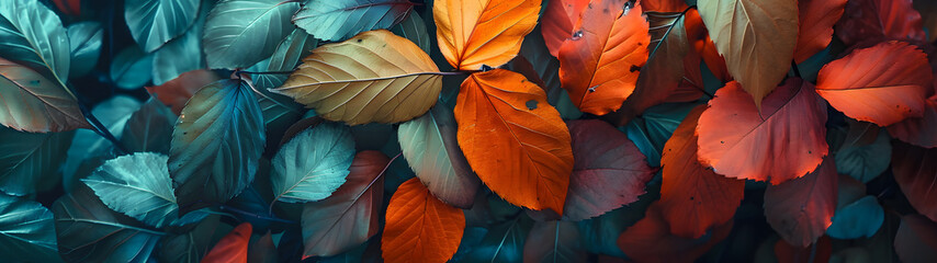Colorful Leaves Adorning a Wall in Vibrant Array