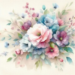 Obraz na płótnie Canvas Water Color Flowers