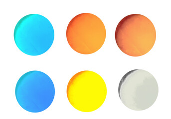 Planets gas gigant , venus uranus and sun , moon spheres on isolated transparent background