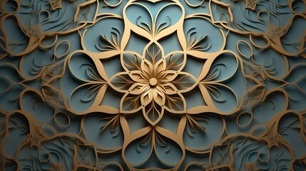 vector realistic three-dimensional arabic ornamental background - obrazy, fototapety, plakaty