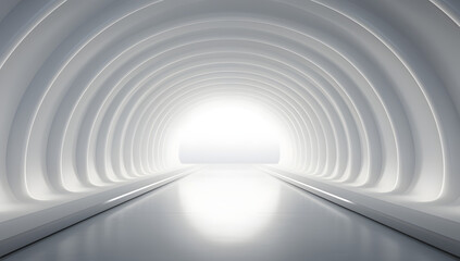 white and blue tunnel abstract light background with light	
