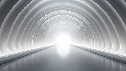 white and blue tunnel abstract light background with light	
