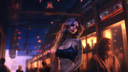 Fototapeta premium woman in night club