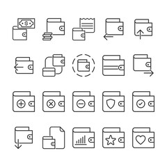 Wallet Icon Set Sign Symbol Vector