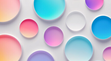 White background with gradient circles. Abstract background, wallpaper, backdrop.