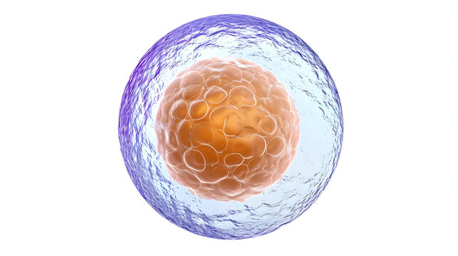 Human egg cell isolated on white background
