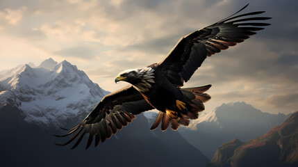 Naklejka premium Regal Heights: The Falcon's Majestic Ascent
