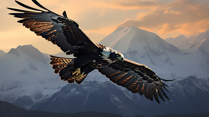 Obraz premium Regal Heights: The Falcon's Majestic Ascent