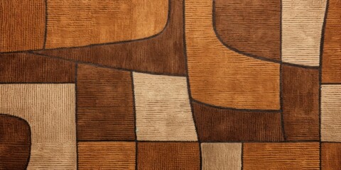Brown soft lines, simple graphics, simple details, minimalist 2D carpet texture
