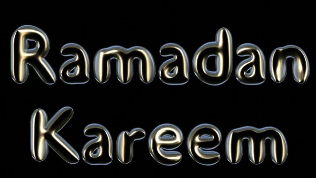 Ramdan kareem 3D text animation for holy month, worship and Muslim community concept