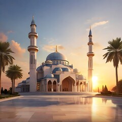 beautiful mosque wallpapers - obrazy, fototapety, plakaty