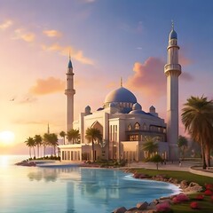 beautiful mosque wallpapers - obrazy, fototapety, plakaty