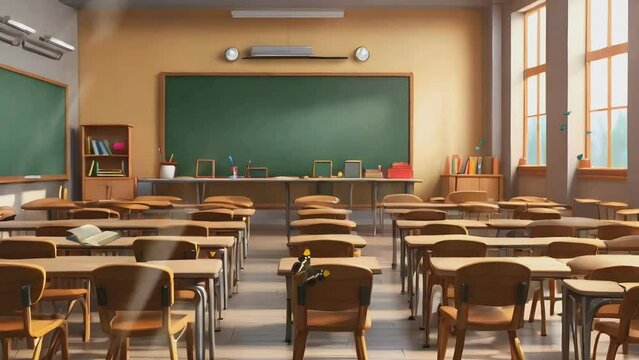 empty classroom background illustration