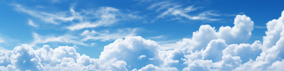 Blue sky with white clouds background - Powered by Adobe