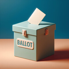 3D ballot box and voting card studio shot